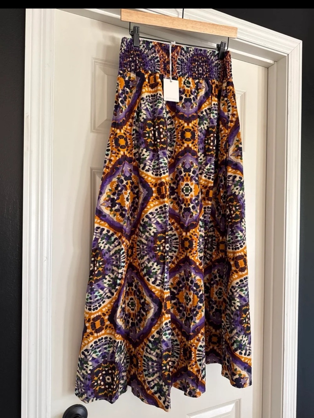 NWT Jennifer & Grace Ochre Kaleidoscope Print Maxi Skirt size Small - Picture 2 of 12